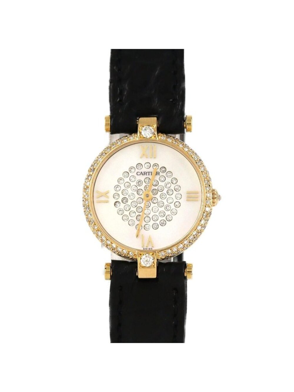 Cartier Vlc YG 2D Center Pave YG Quartz Watch